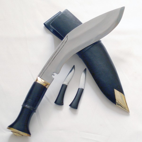 10" Angkhola Khukuri leather case horn/ wooden handle